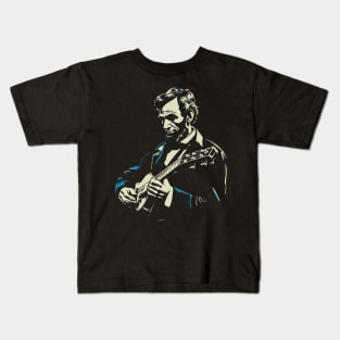 Abraham Lincoln Banjo Player Funny Founding Fathers Kids T-Shirt